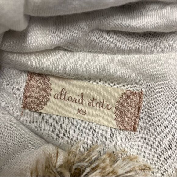 ALTAR’D STATE, Women’s XS  HoodedFuzzy Brown Vest,  Style # PV173038AS,Front Zip - Picture 7 of 8